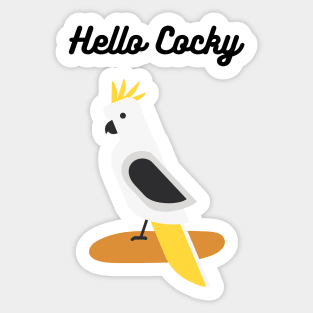 Hello Cocky Cockatoo Australian Sticker